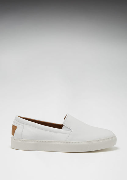 Slip-On Sneakers, White Leather