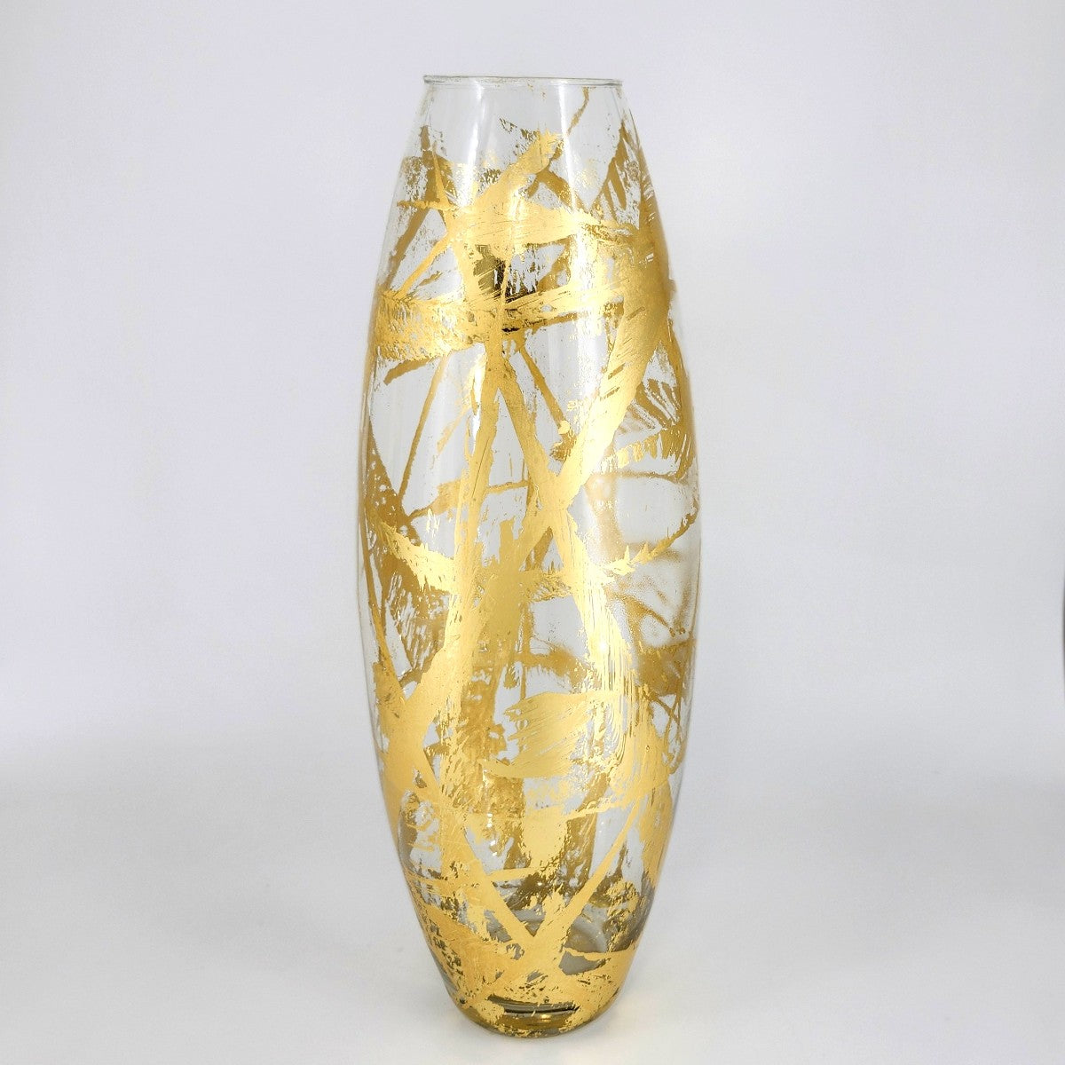AMARYLLIS 20" Marble Gold Gilded Glass Bullet Vase