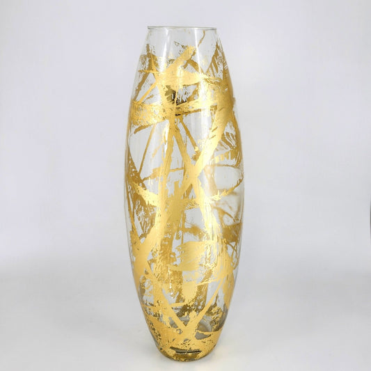 AMARYLLIS 20" Marble Gold Gilded Glass Bullet Vase