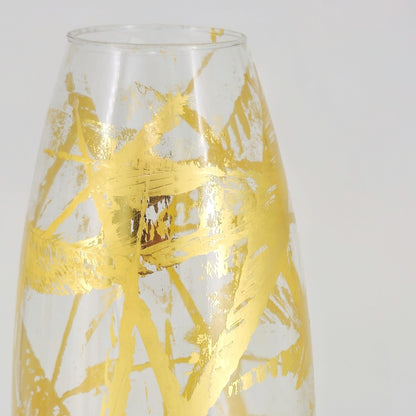 AMARYLLIS 20" Marble Gold Gilded Glass Bullet Vase