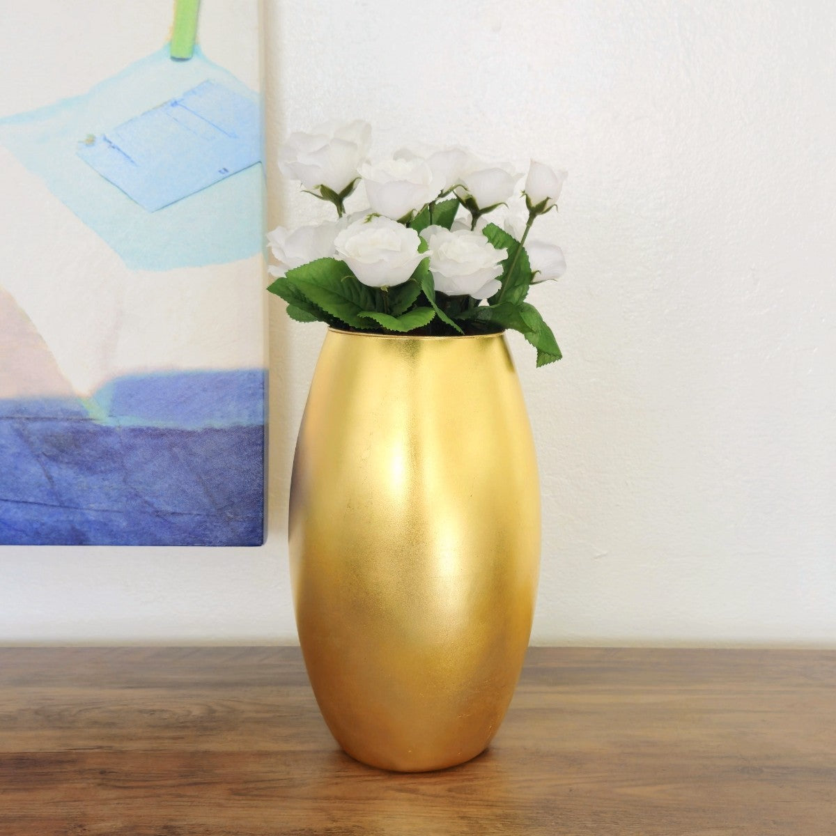 AMARYLLIS 12" Solid Gold Gilded Glass Bullet Vase
