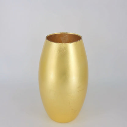 AMARYLLIS 12" Solid Gold Gilded Glass Bullet Vase