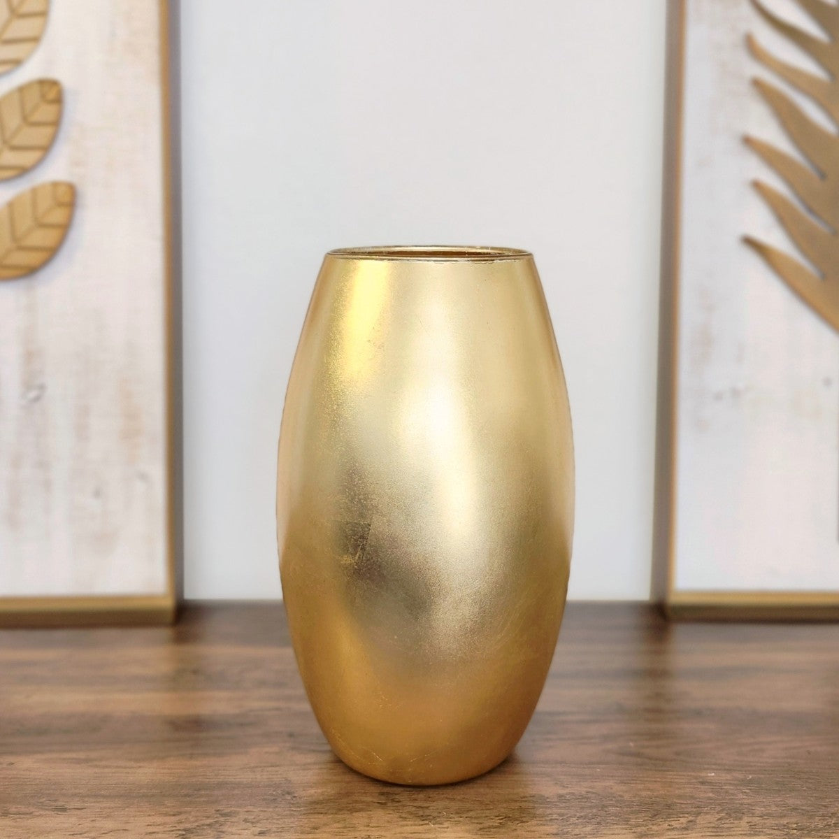 AMARYLLIS 12" Solid Gold Gilded Glass Bullet Vase
