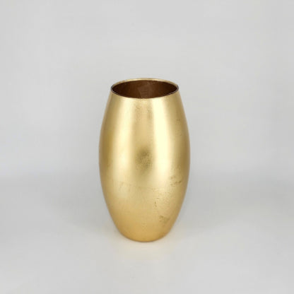 AMARYLLIS 12" Solid Gold Gilded Glass Bullet Vase