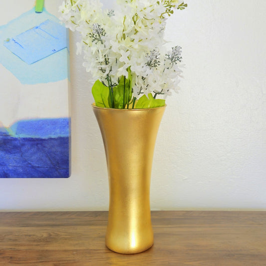 PATTY 12" Solid Gold Gilded Glass Bouquet Vase