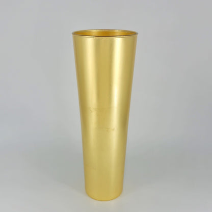 IRIS 16" Solid Gold Gilded Glass Taper Vase