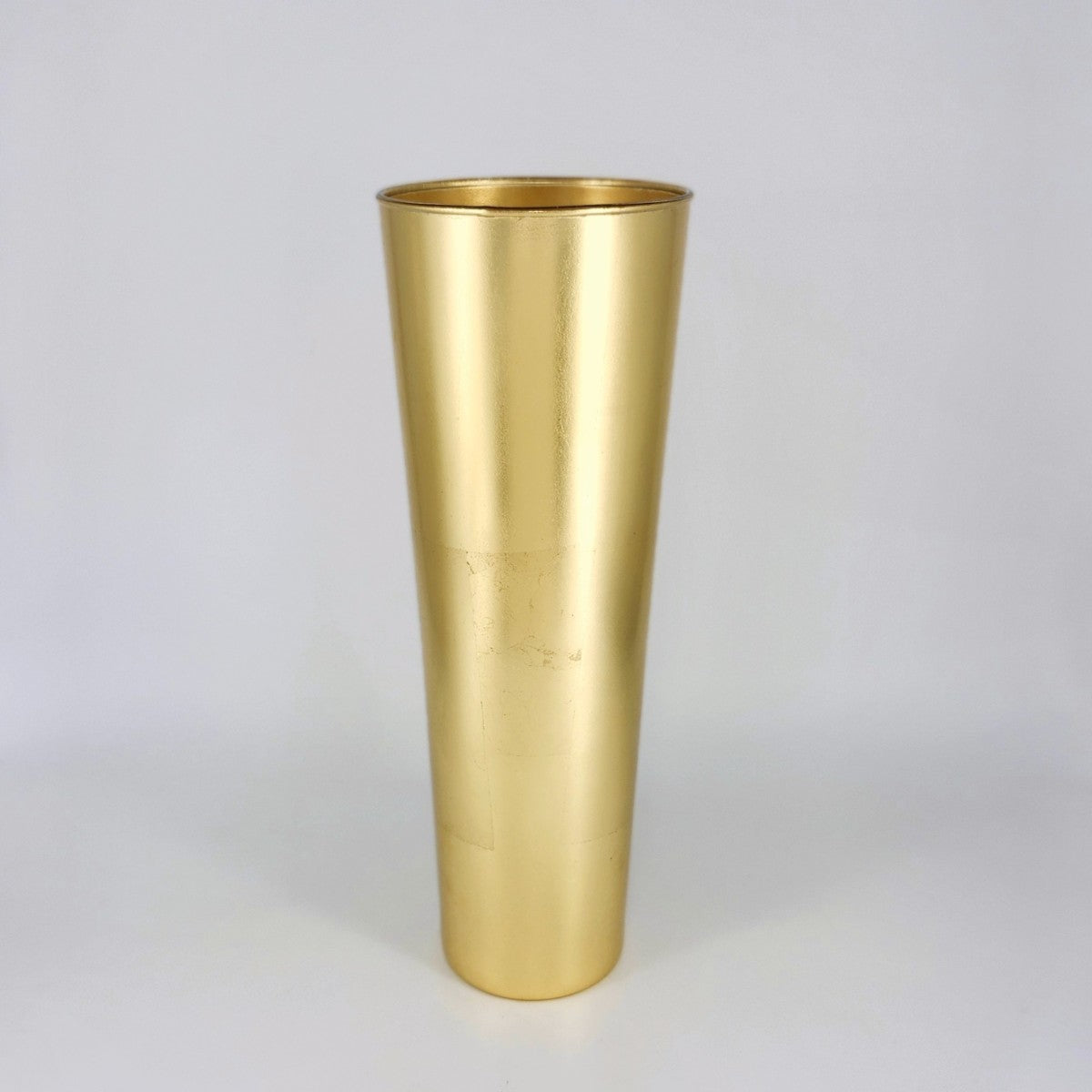 IRIS 16" Solid Gold Gilded Glass Taper Vase