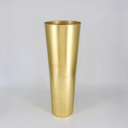 IRIS 16" Solid Gold Gilded Glass Taper Vase