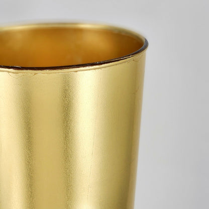 IRIS 16" Solid Gold Gilded Glass Taper Vase