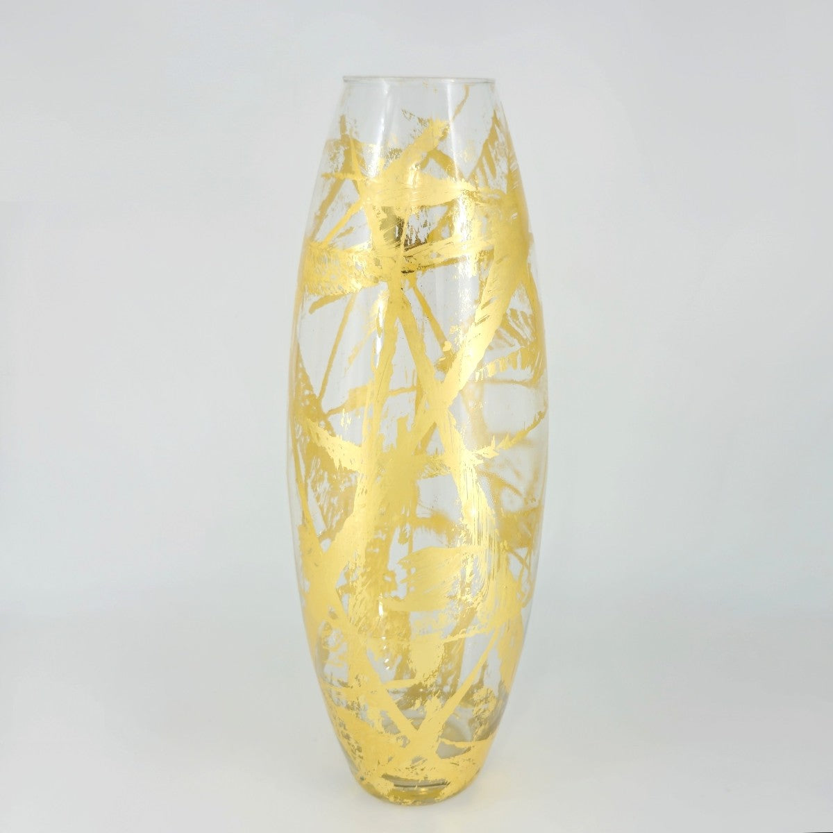 AMARYLLIS 20" Marble Gold Gilded Glass Bullet Vase