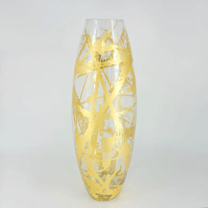 AMARYLLIS 20" Marble Gold Gilded Glass Bullet Vase